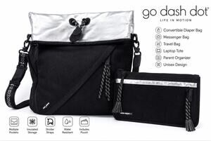 Go Dash Dot Convertible Messenger Diaper Bag Laptop Travel Tote Organizer